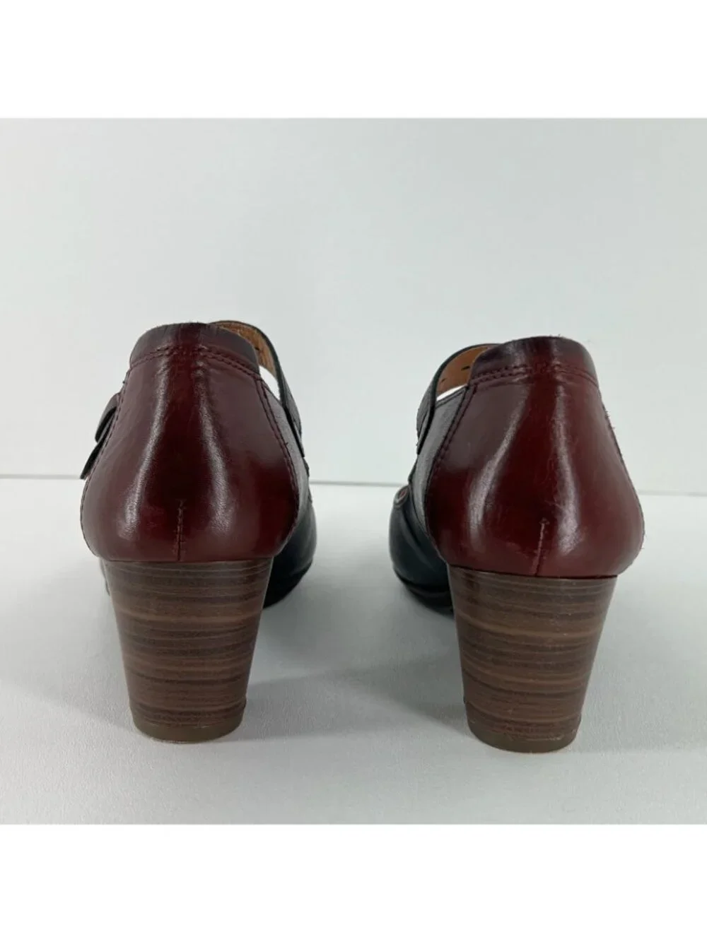 Pikolinos Segovia Mary Jane Pumps Womens 41 US 10 Leather Block Heels Burgundy